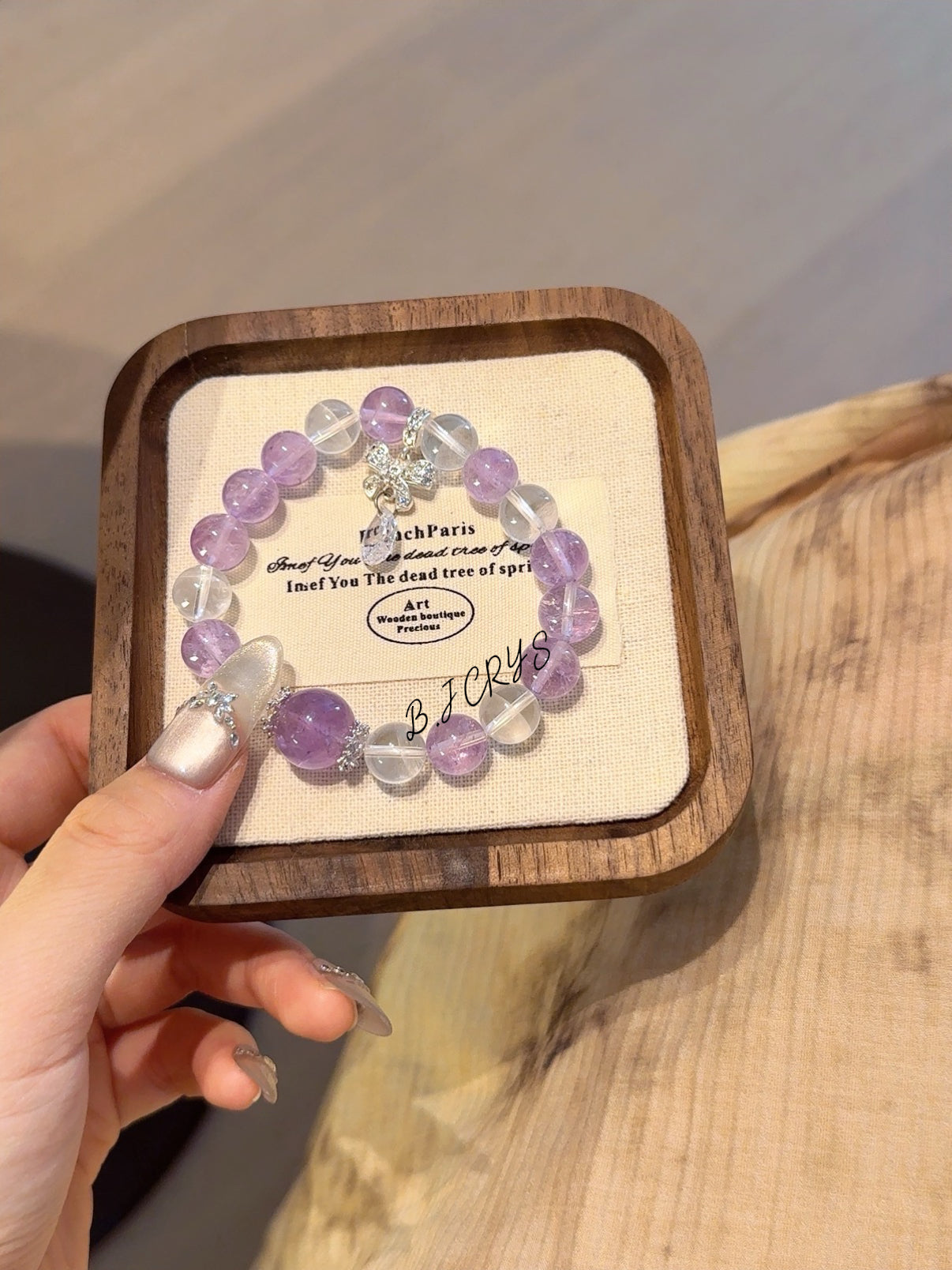 Amethyst & Clear Quartz Bracelet