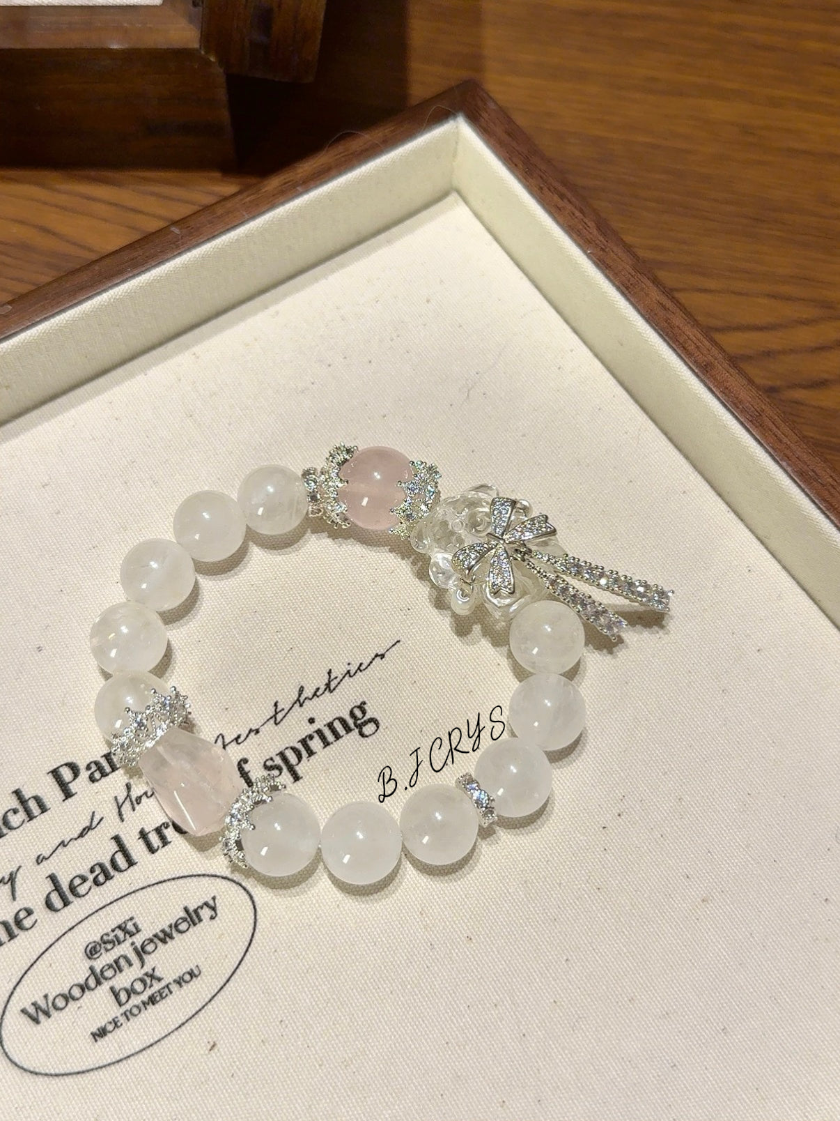 White Phantom & Rose Quartz Bracelet
