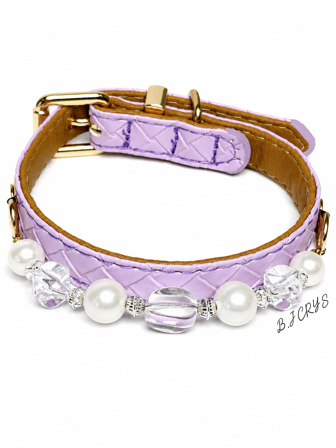 Clear Quartz & Pearl Energy Healing Pet Collar