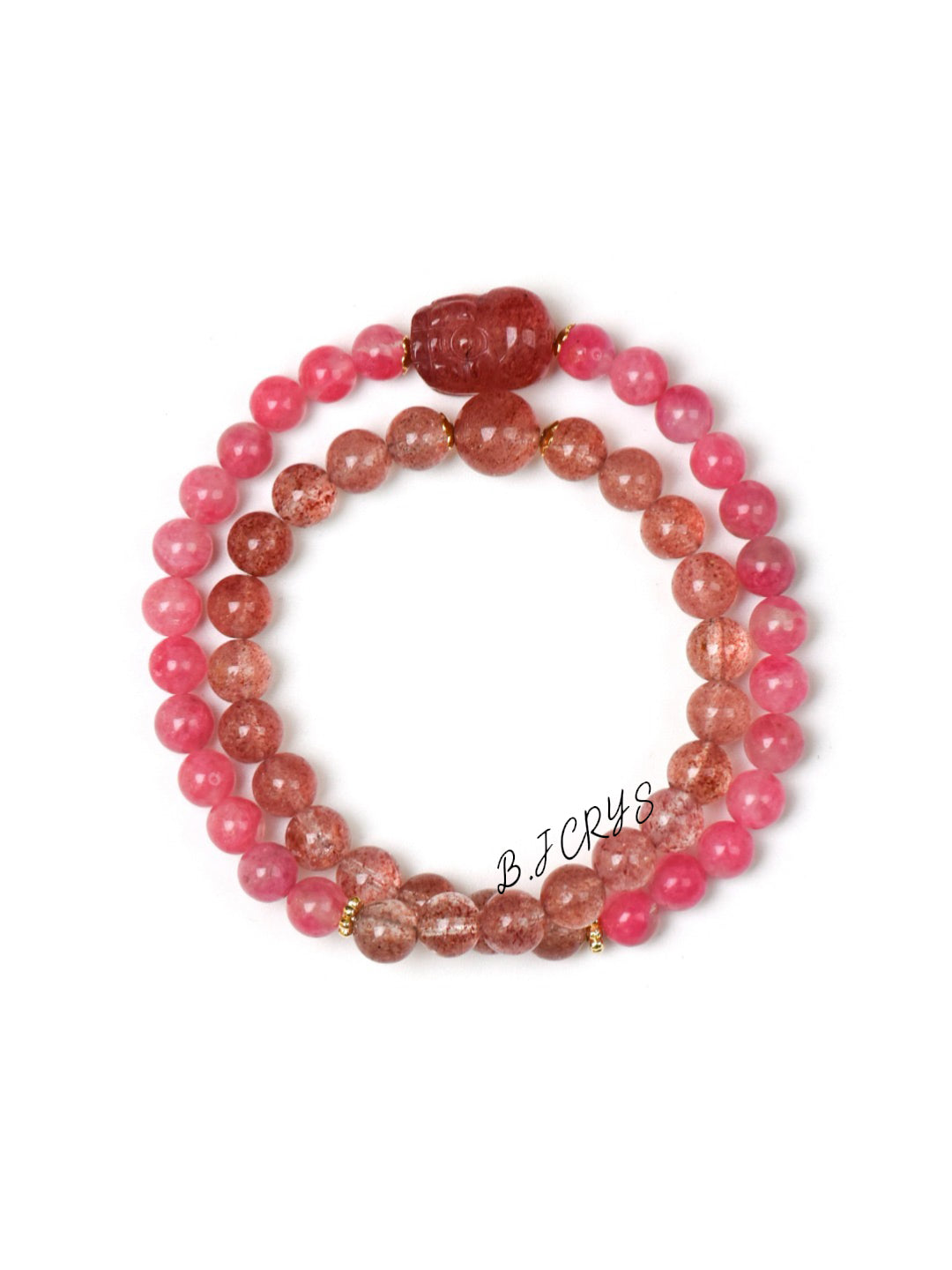 Rhodochrosite & Strawberry Quartz Bracelet